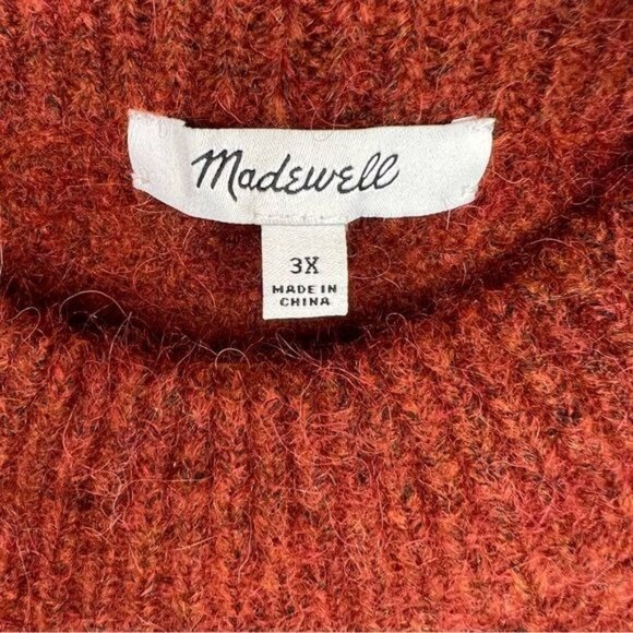 NWT Madewell Cable Havener Pullover Sweater Alpaca Wool Blend, Size 3X NWT - Picture 4 of 10